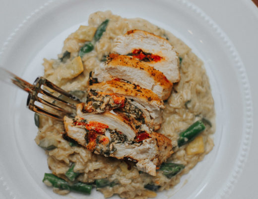 Roasted Red Pepper & Spinach Stuffed Chicken & Healthy Risotto JMJ