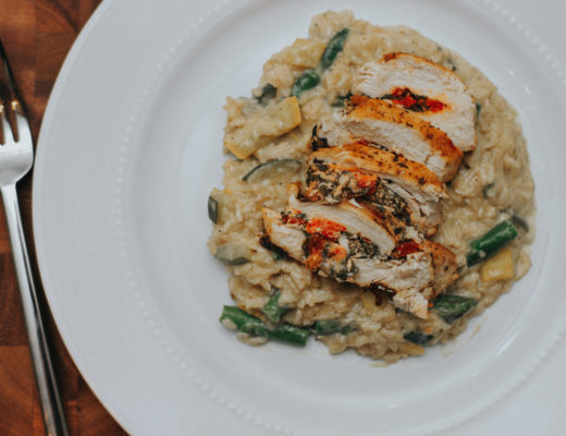 Roasted Red Pepper & Spinach Stuffed Chicken & Healthy Risotto JMJ